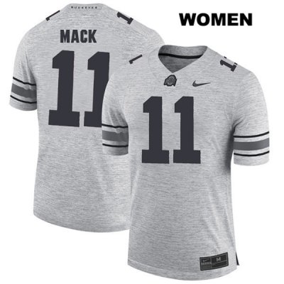 Women's NCAA Ohio State Buckeyes Austin Mack #11 College Stitched Authentic Nike Gray Football Jersey UF20D68TT